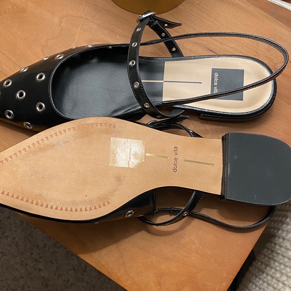 NEW Dolce Vita black grommet slides - Picture 3 of 4